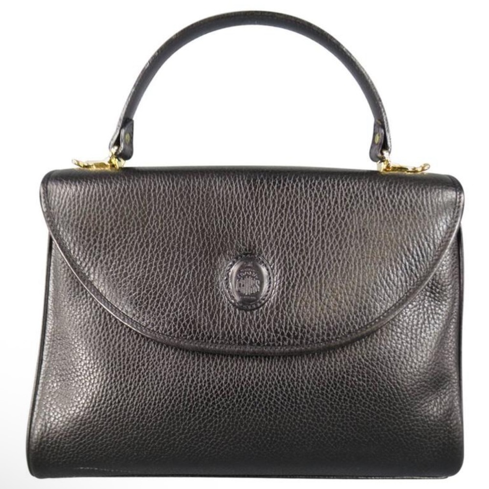 Mark Cross Iconic Vintage Murphy Black Lambskin Leather Satchel EC